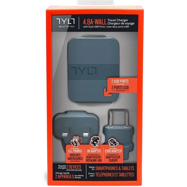TYLT Adaptateur de voyage Dual USB