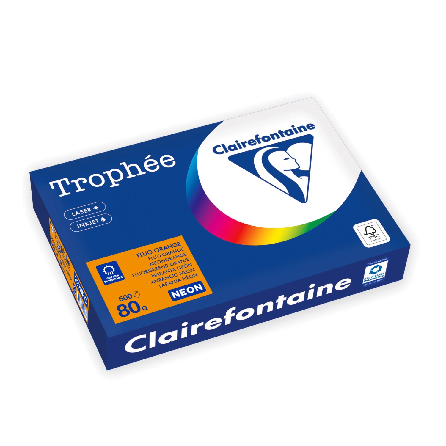 CLAIREFONTAINE Kopierpapier Trophée Neon A4, 80 g/m², 500 Blatt