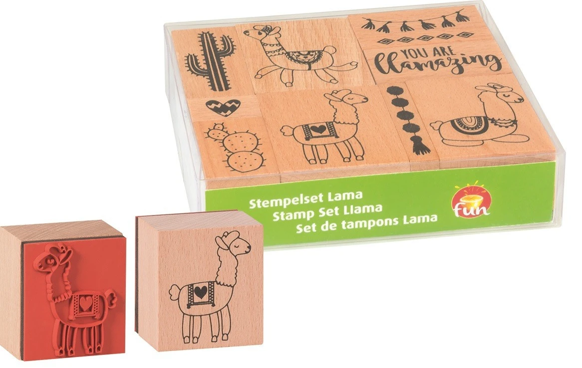 HEYDA Set Tampon Lama en bois