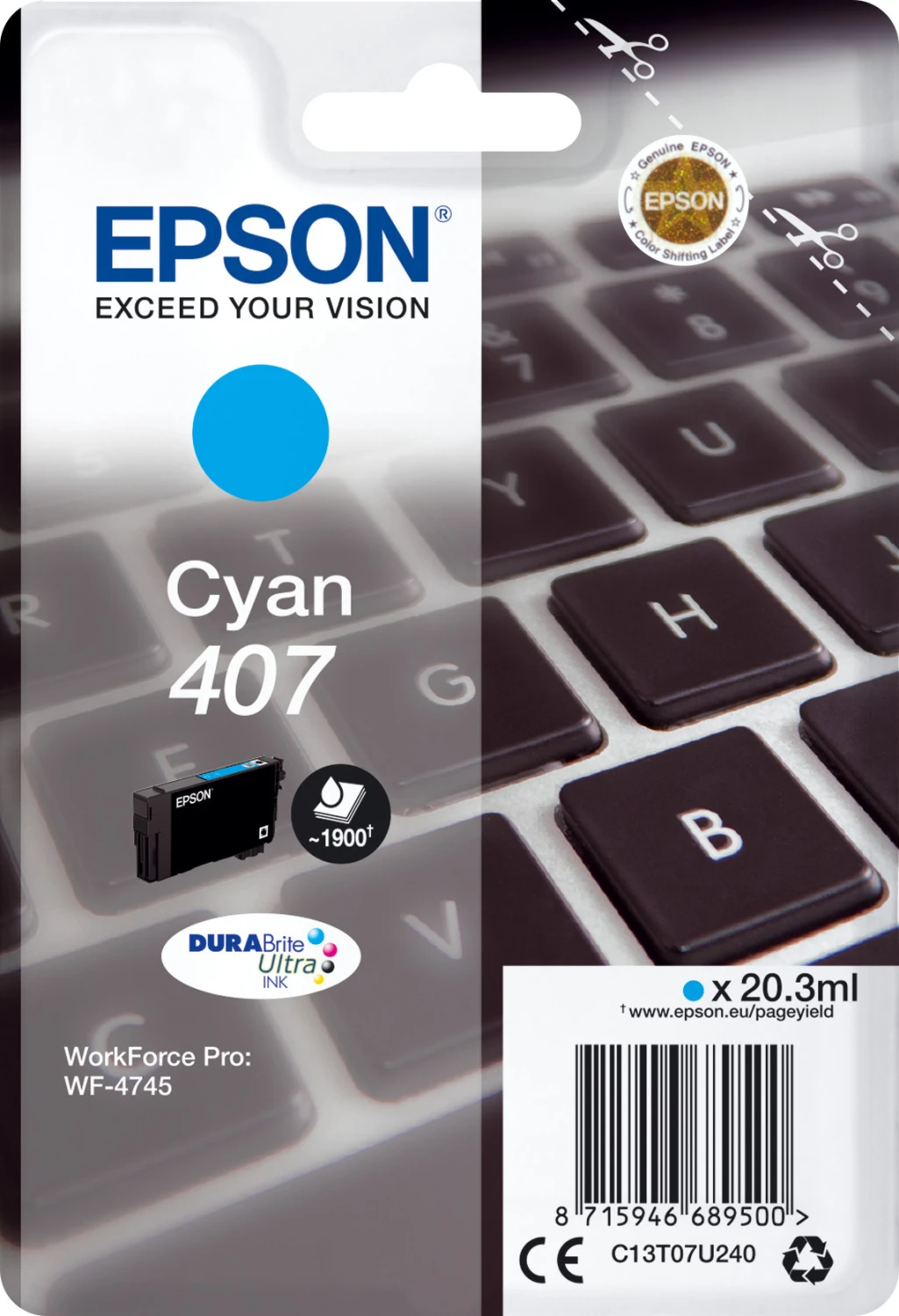 EPSON 407 Cartouche d'encre cyan