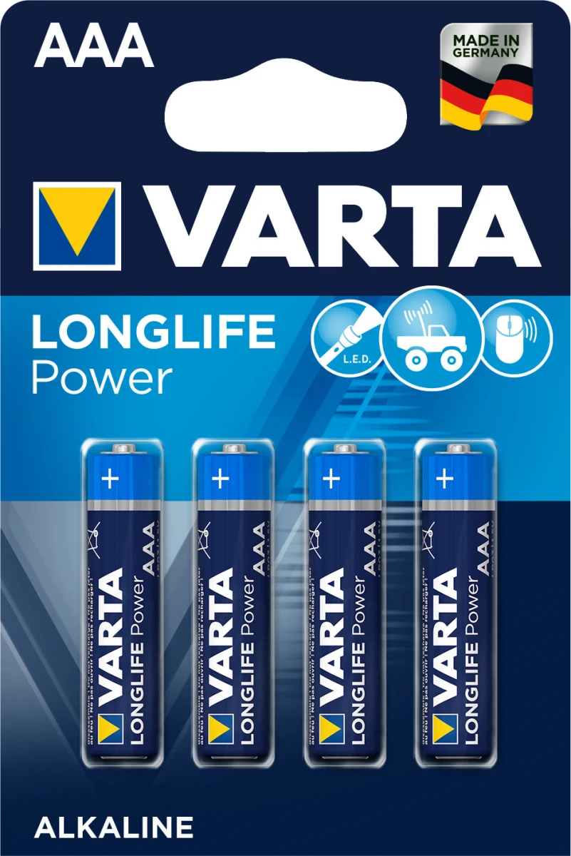 VARTA Pile Longlife Power AAA/LR03, 4 pièces