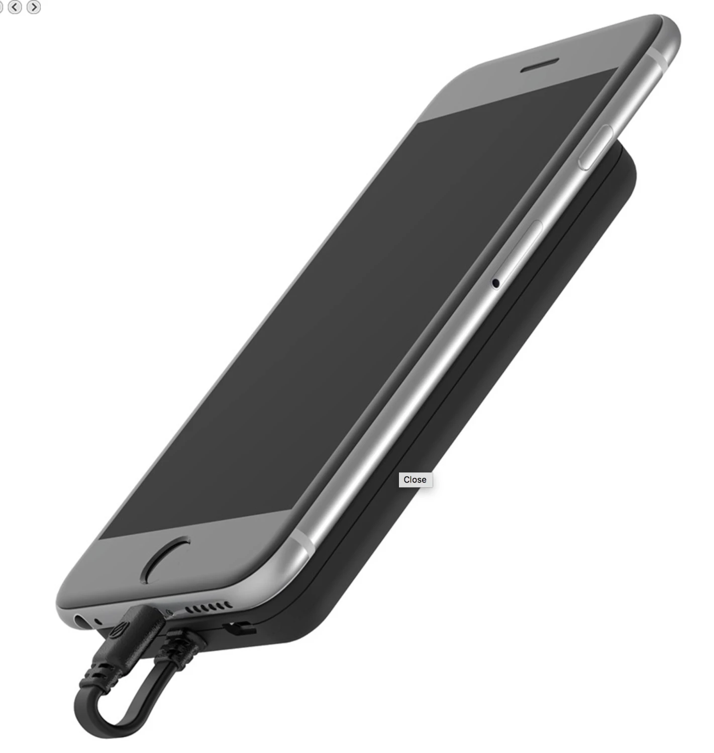 Batterie portable avec 4000mAh et câble Lightning intégré qui s'attache à