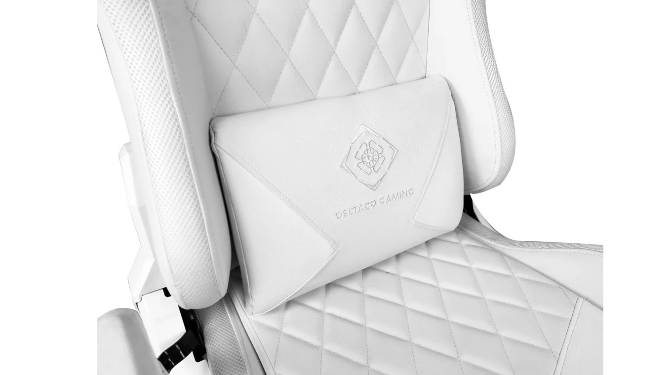 DELTACO Fauteuil gaming RGB LED blanc GAM-080-W