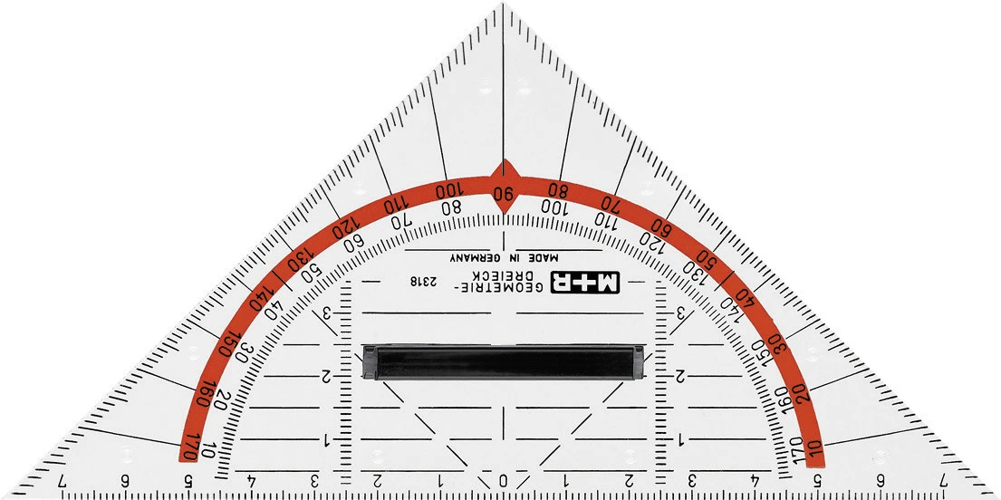 M+R Geometriedreieck 14cm - abnehmbarer Griff