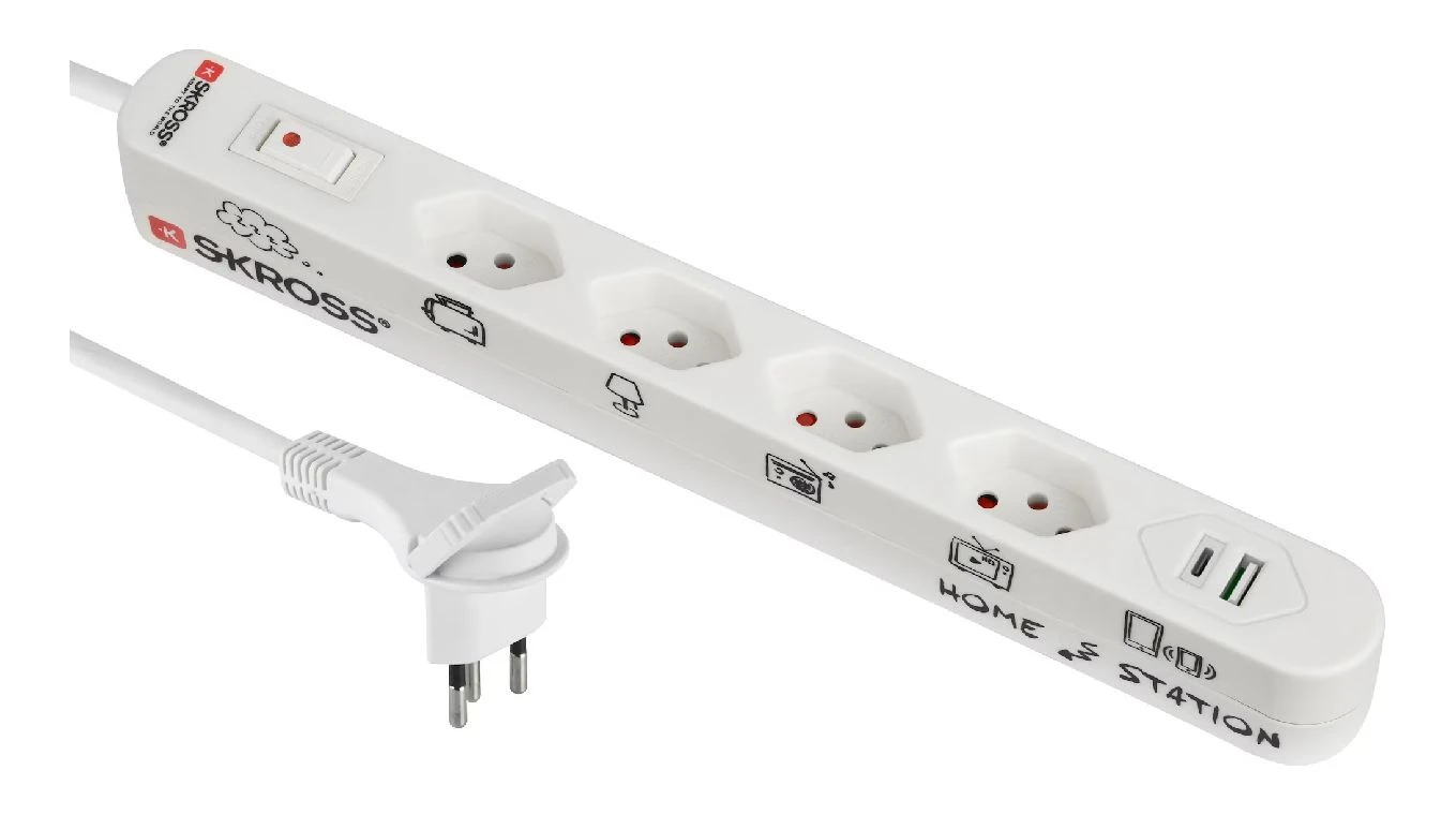 SKROSS Bâti de prises Home Station USB 1.5 m