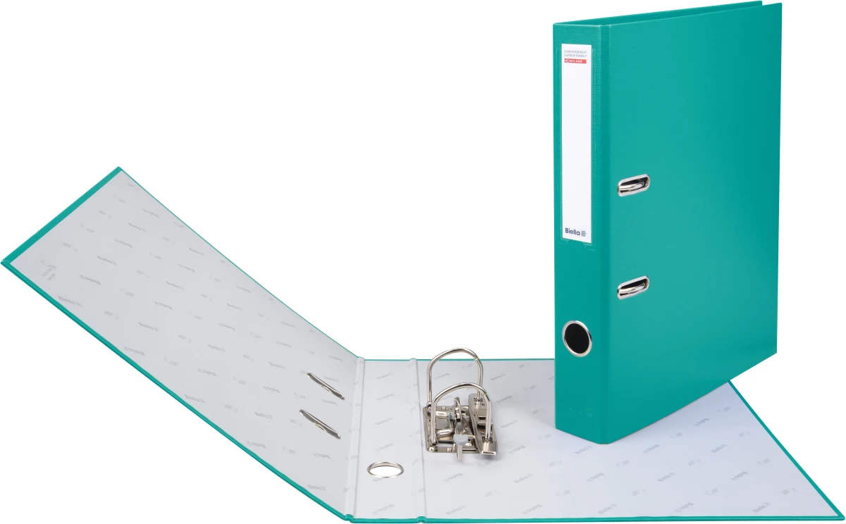 Classeur fédéral Biella, largeur de dos 4 cm, turquoise