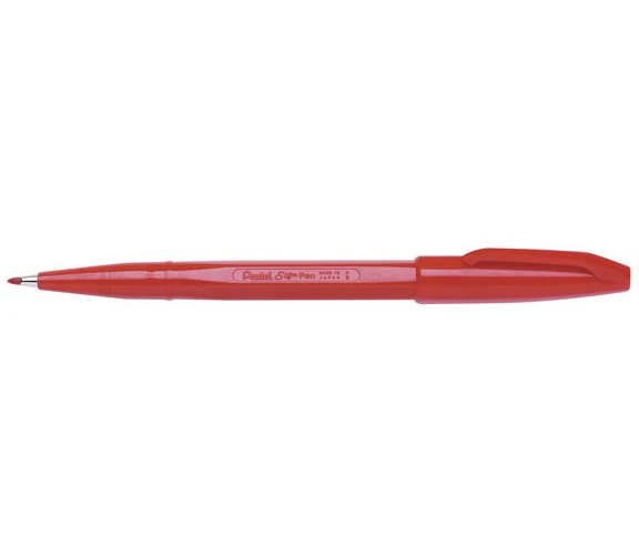 Pentel SignPen Stylo fibre 0,8 mn à 2,0 mm, encre rouge