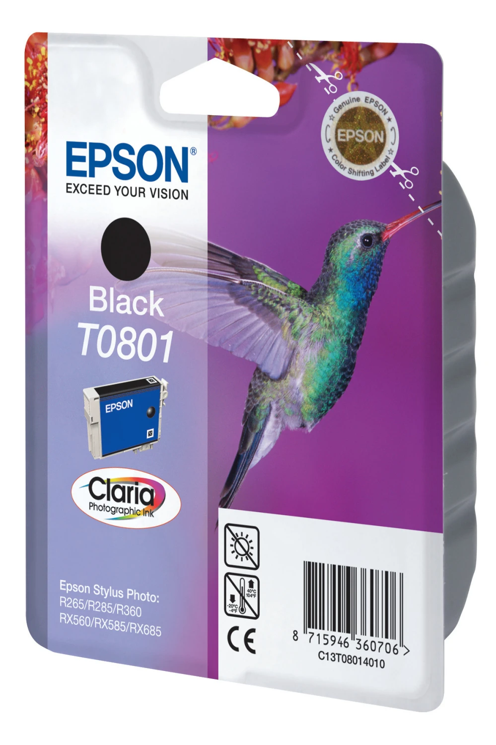 EPSON T0801 Tintenpatrone schwarz