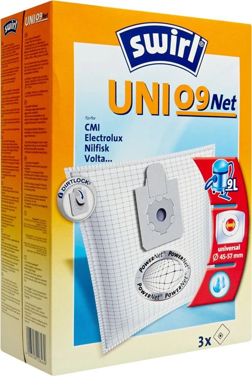 SWIRL Sac aspirateur UNI09 Net MicroPor / Power Net 3 pièces