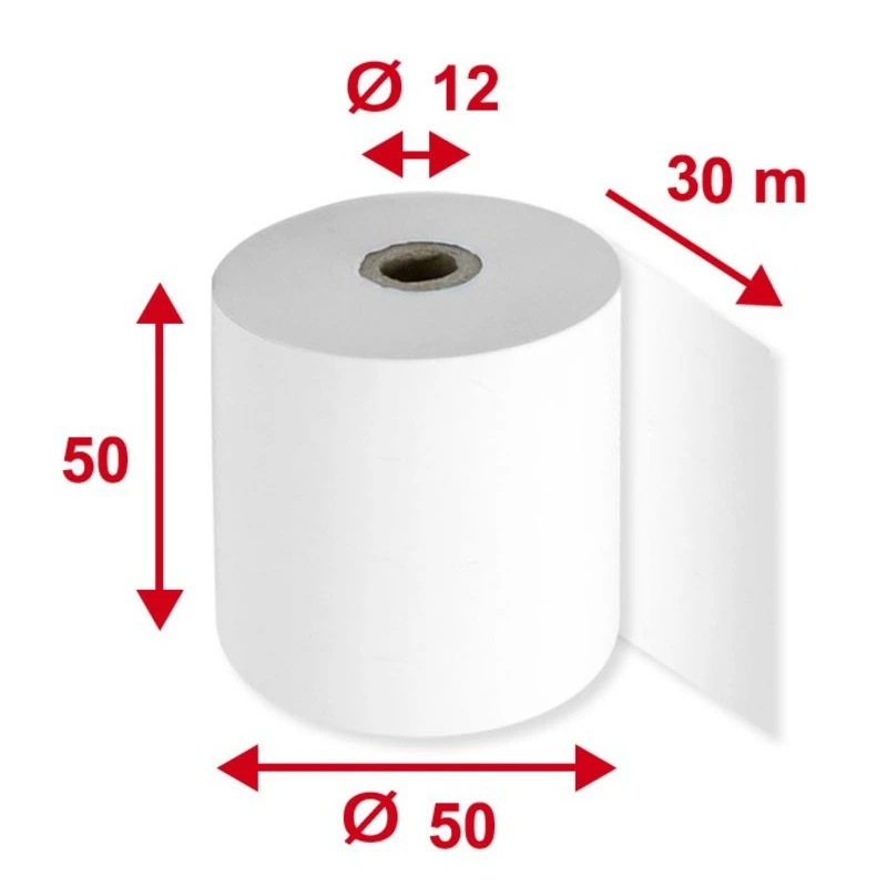 Rouleaux thermiques 50 mm x 30 m, 50 pièces