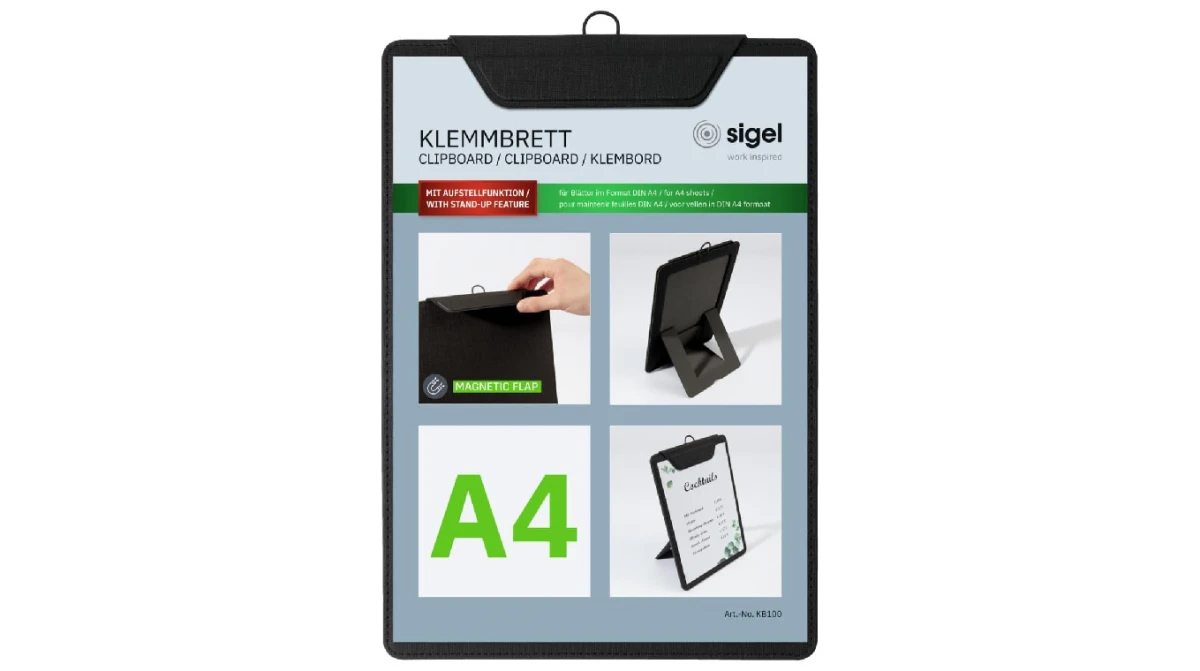 SIGEL Porte-menu - noire en plastique
