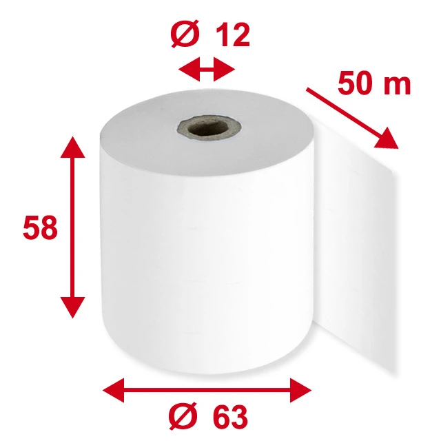 Rouleaux thermiques 58 mm x 50 m, 5 pièces