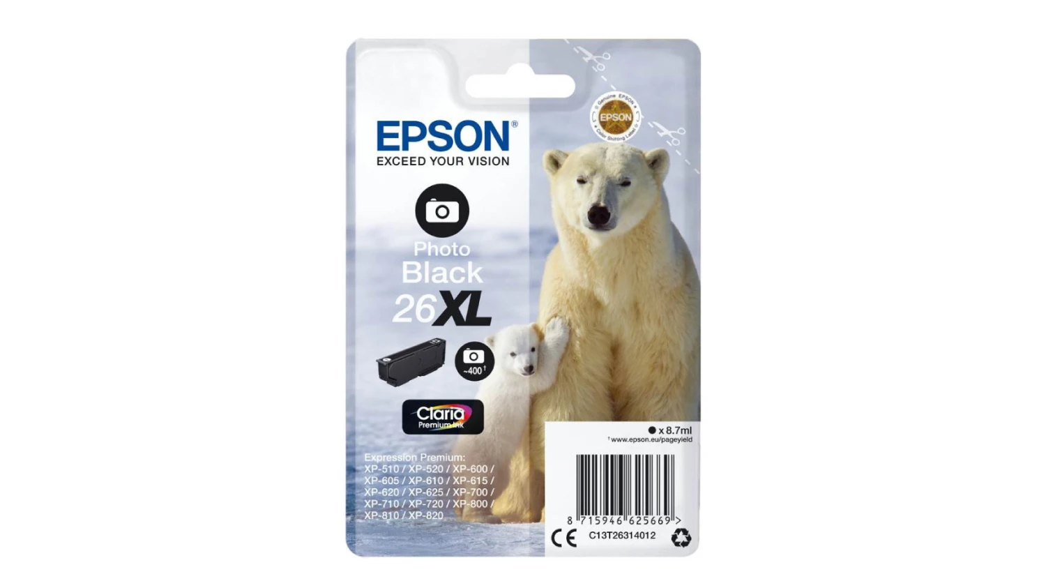 EPSON Tintenpatrone 26XL ph.schwarz