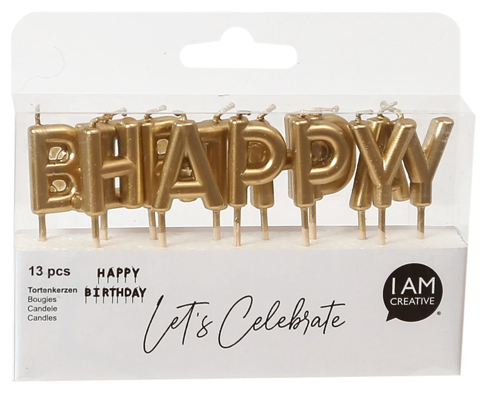 I AM CREATIVE Bougies Happy Birthday