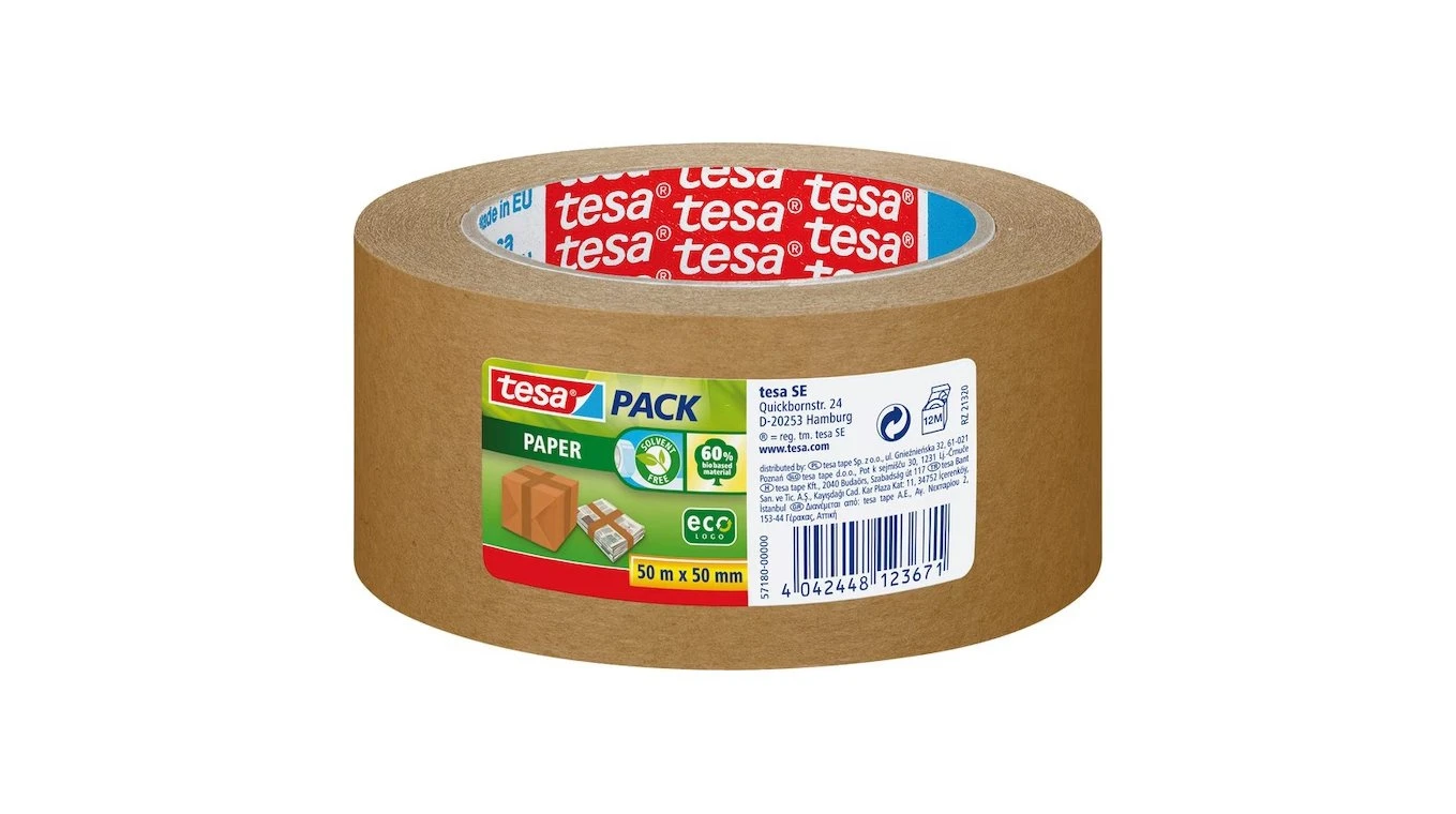 TESA Ruban d'emballage brun Paper Eco 38 mm x 25 m