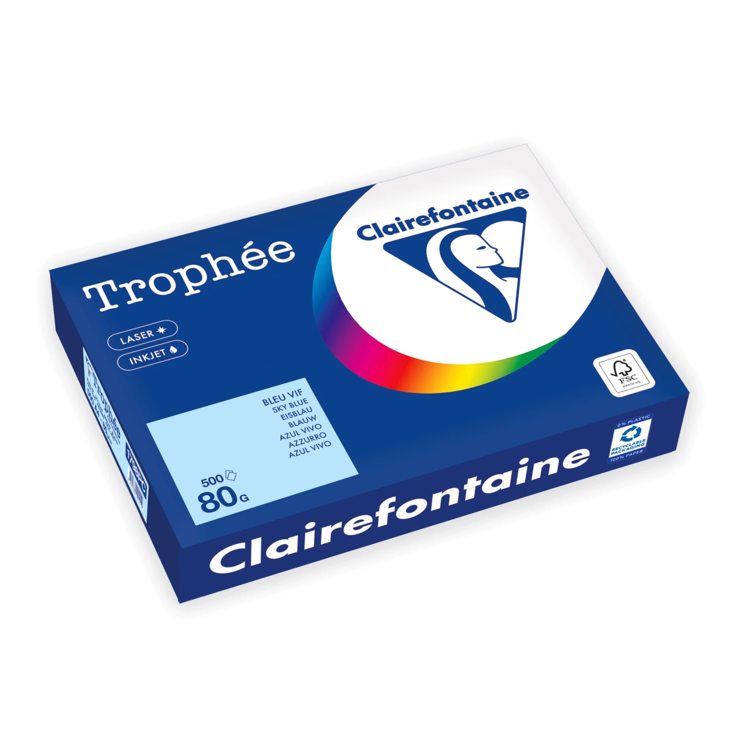 CLAIREFONTAINE Kopierpapier Trophée Pastell A4, 80 g/m², 500 Blatt