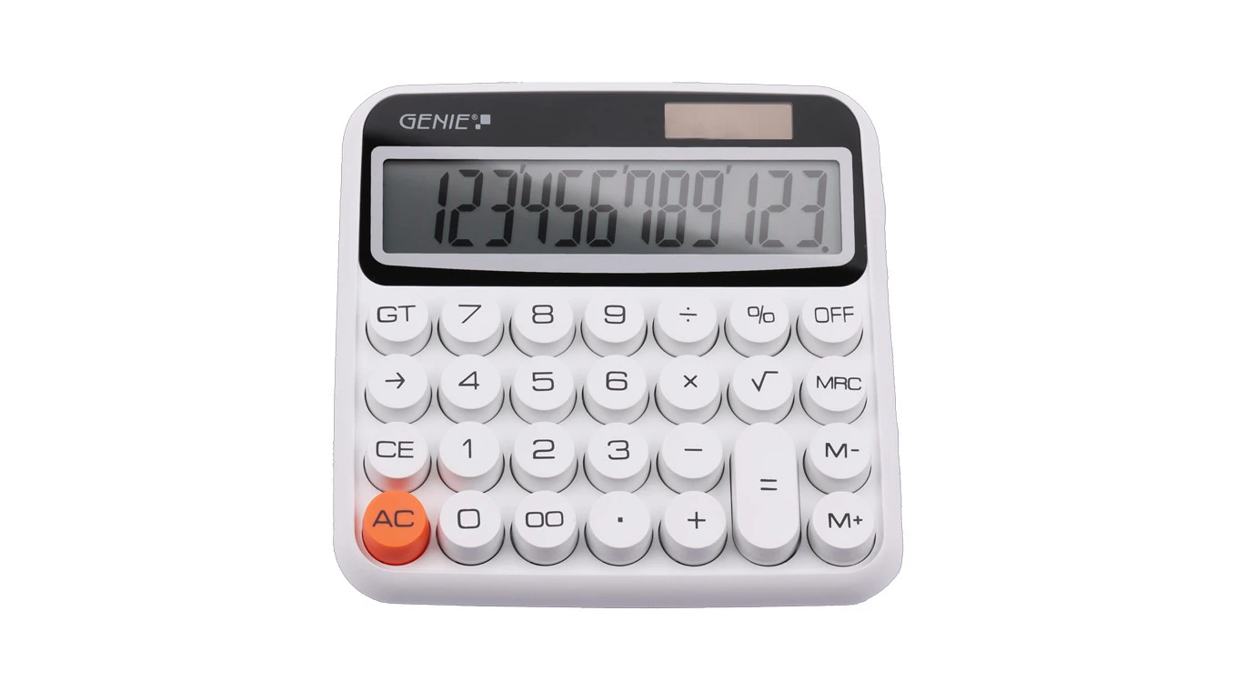 GENIE Calculatrice de bureau 612 W Dual-Power (solaire et batterie)