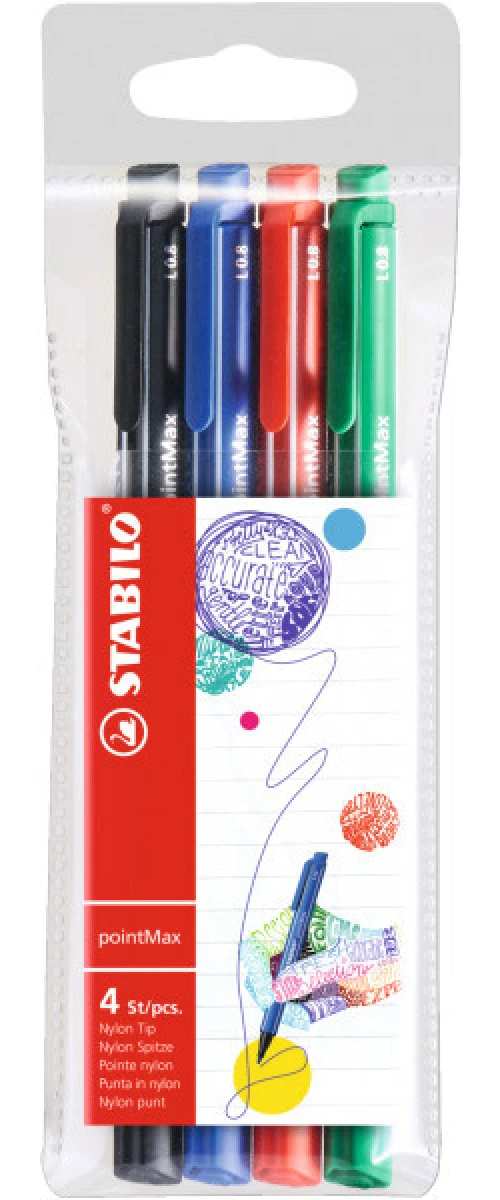 STABILO Stylo fibre 0,8mm - 4 pcs.