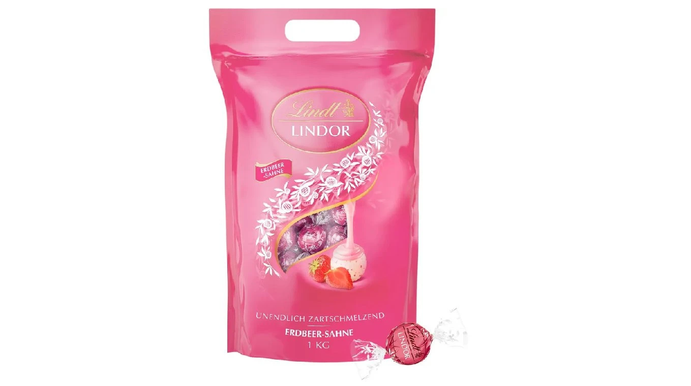 LINDT Lindor Kugeln Erdbeere & Rahm 1000g