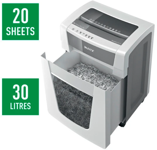 LEITZ Destructeur documents IQ Office Pro, P-4, 30lt