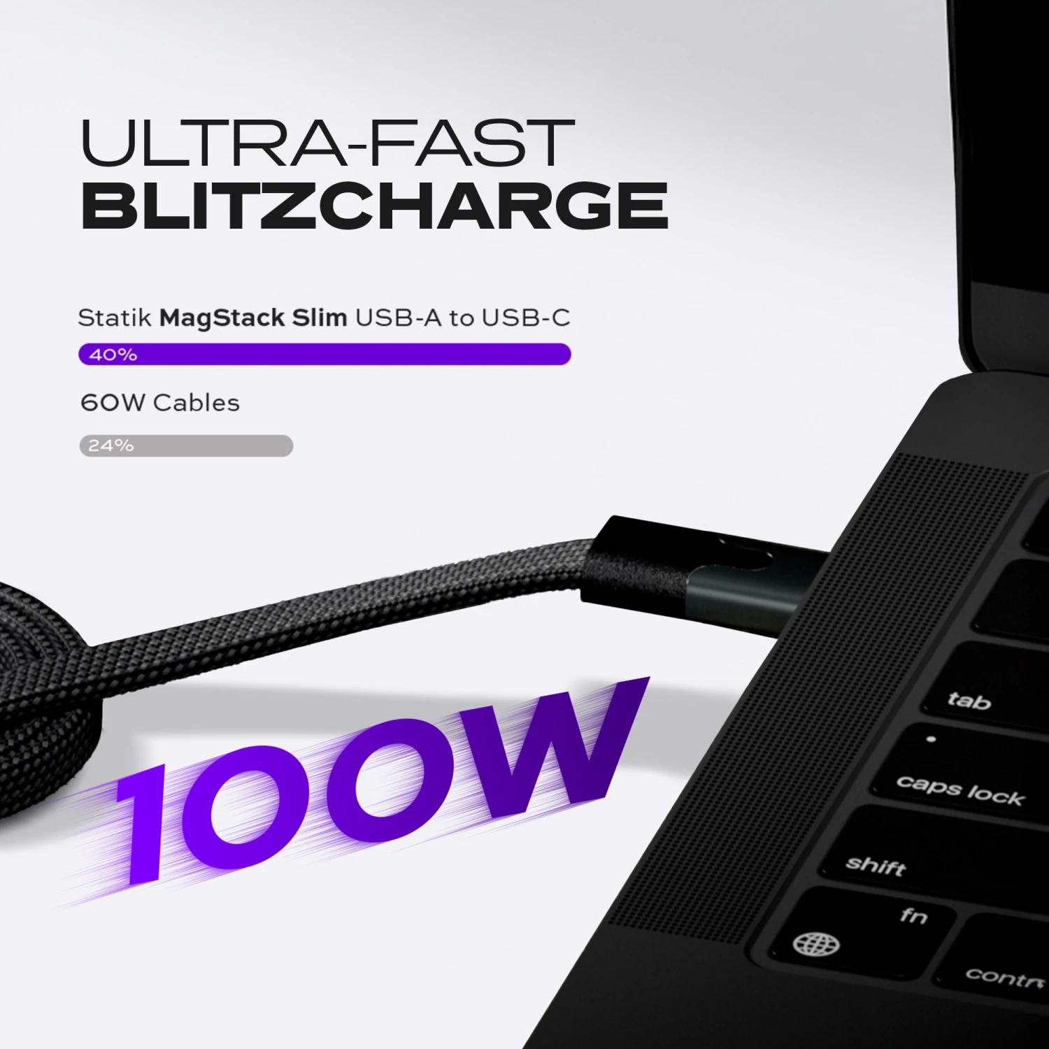 STATIK MagStack Slim USB-A zu C Kabel, 1m
