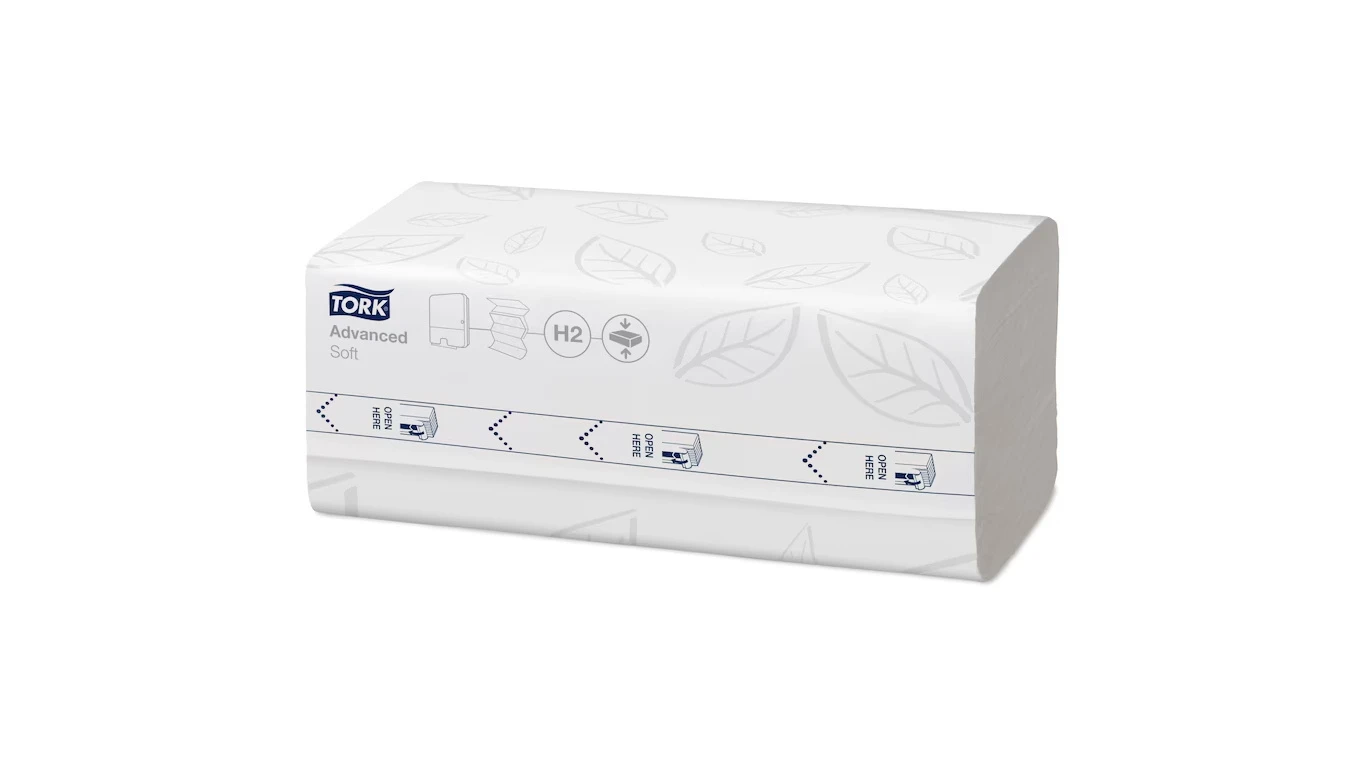 TORK Essuie-mains en papier Advanced pliage W, 2 couches, blanc