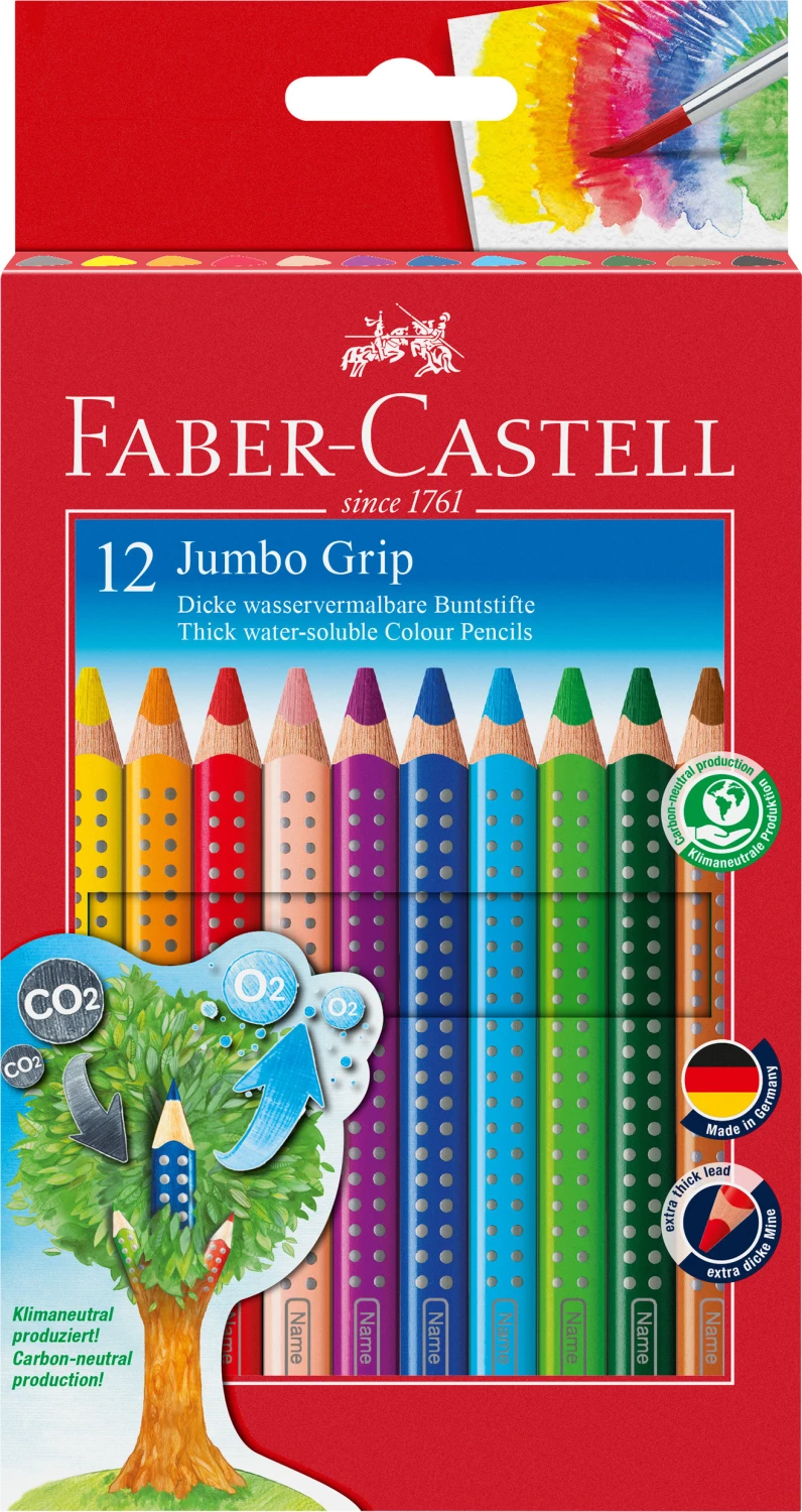 FABER-CASTELL Farbstifte Jumbo GRIP 12 Farben