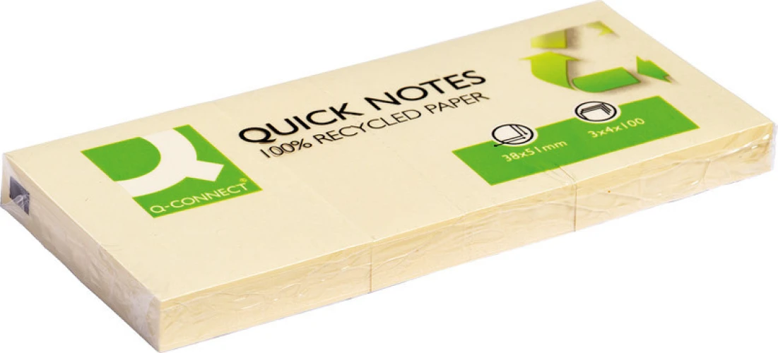 Q-CONNECT Haftnotizen Recycling 3 x 100 Blatt