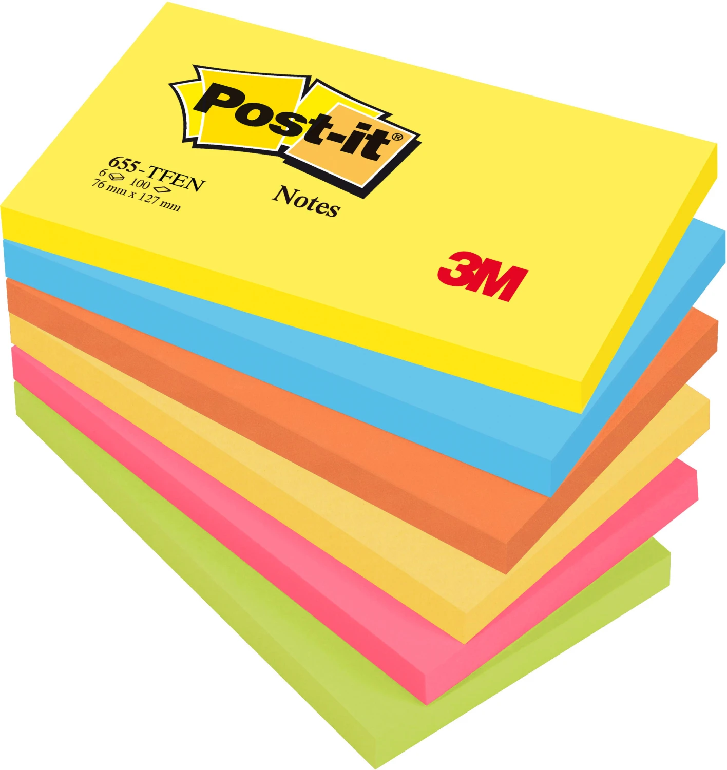 POST-IT Haftnotizen Energetic Collection 6 x 100 Blatt