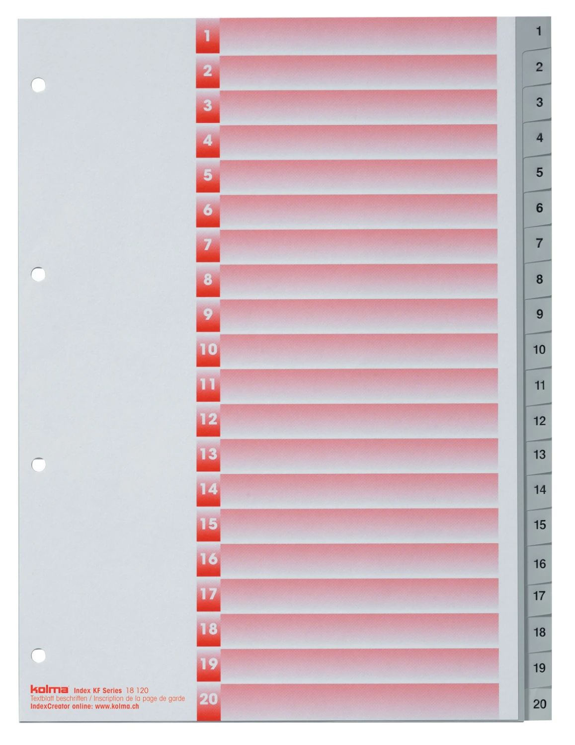 KOLMA Répertoire de chiffres Strong 1 - 20