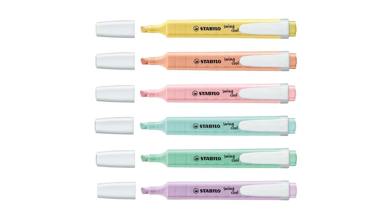 STABILO Swing Cool Leuchtmarker Pastell, Etui 8 Stk.