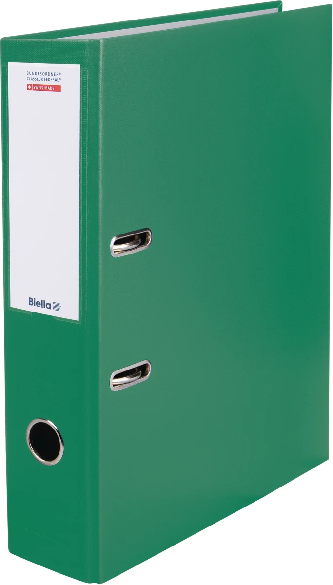 Classeur fédéral Biella, largeur de dos 7 cm, vert