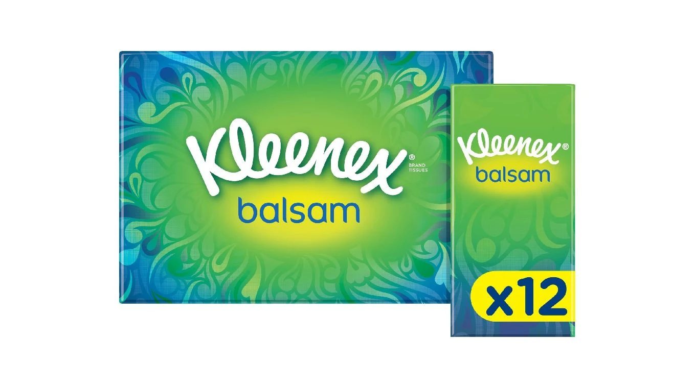 KLEENEX Mouchoirs Balsam 4 couches, 12 paquets