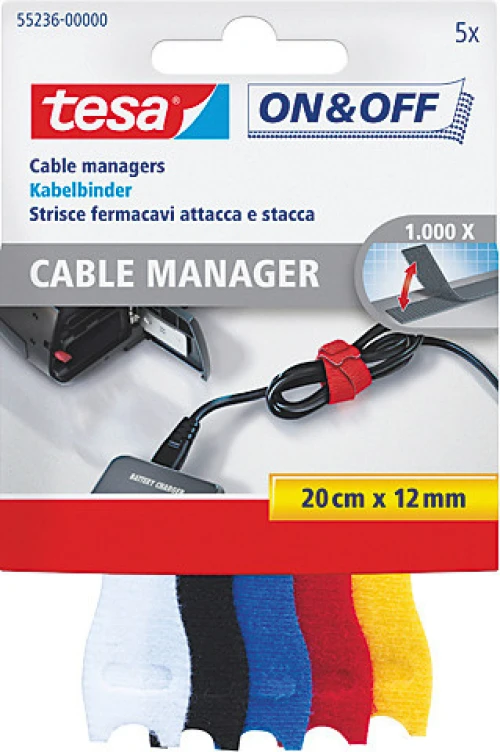 TESA Att.-câbles on&off 12mmx20cm