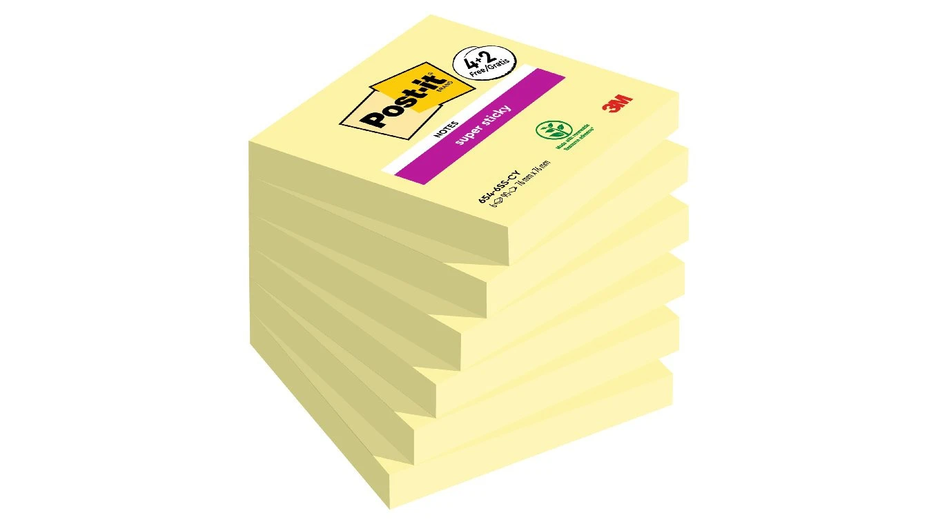 POST-IT Notes adhésives Super Sticky 6 x 90 feuilles