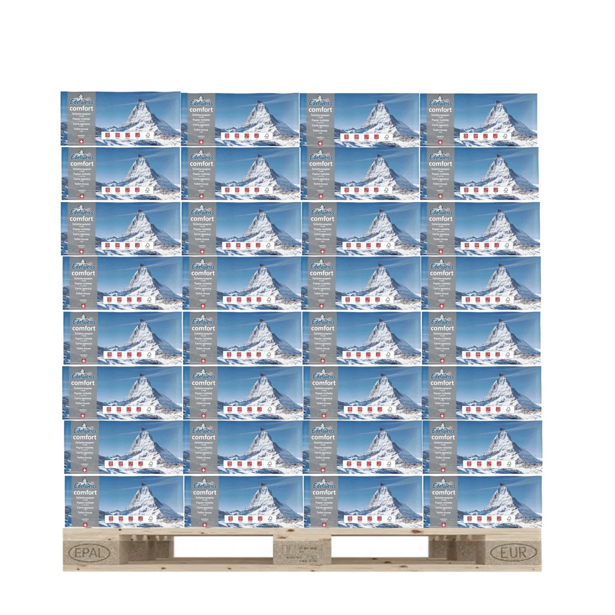 EDELWEISS Papier toilette Comfort 3 couches, 1'848 rouleaux (1 palette)