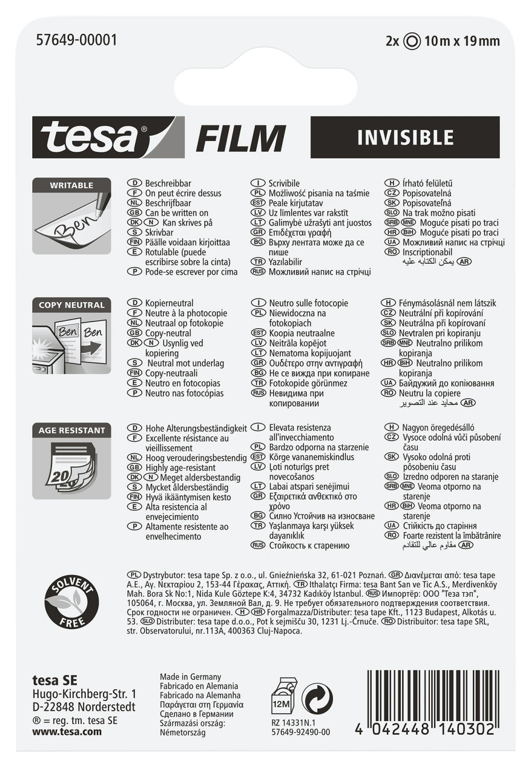 TESA Tesafilm 19mmx10m
