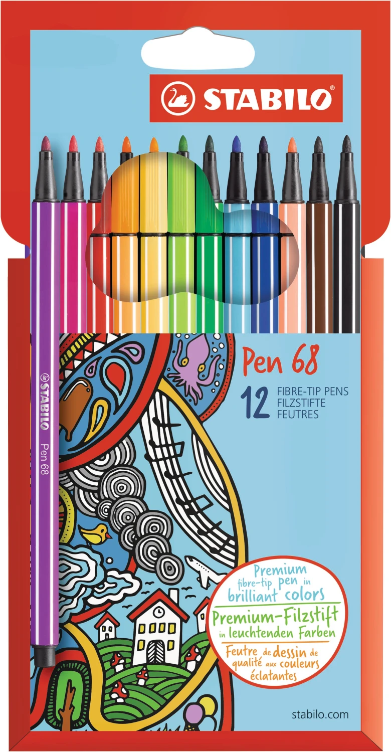 STABILO Fasermaler Pen 68 1 mm - 12 Stück
