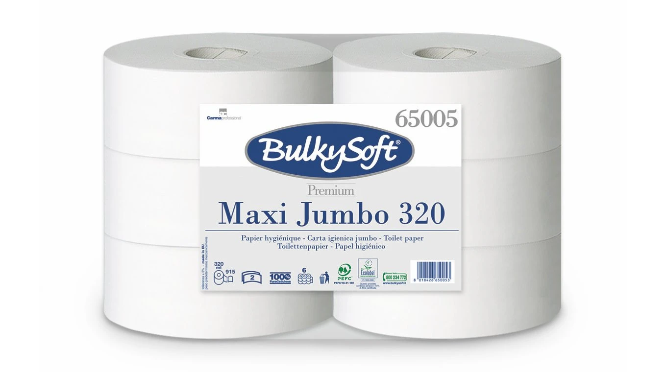 BULKYSOFT Papier toilette Premium Maxi Jumbo 2 couches, 6 rouleaux