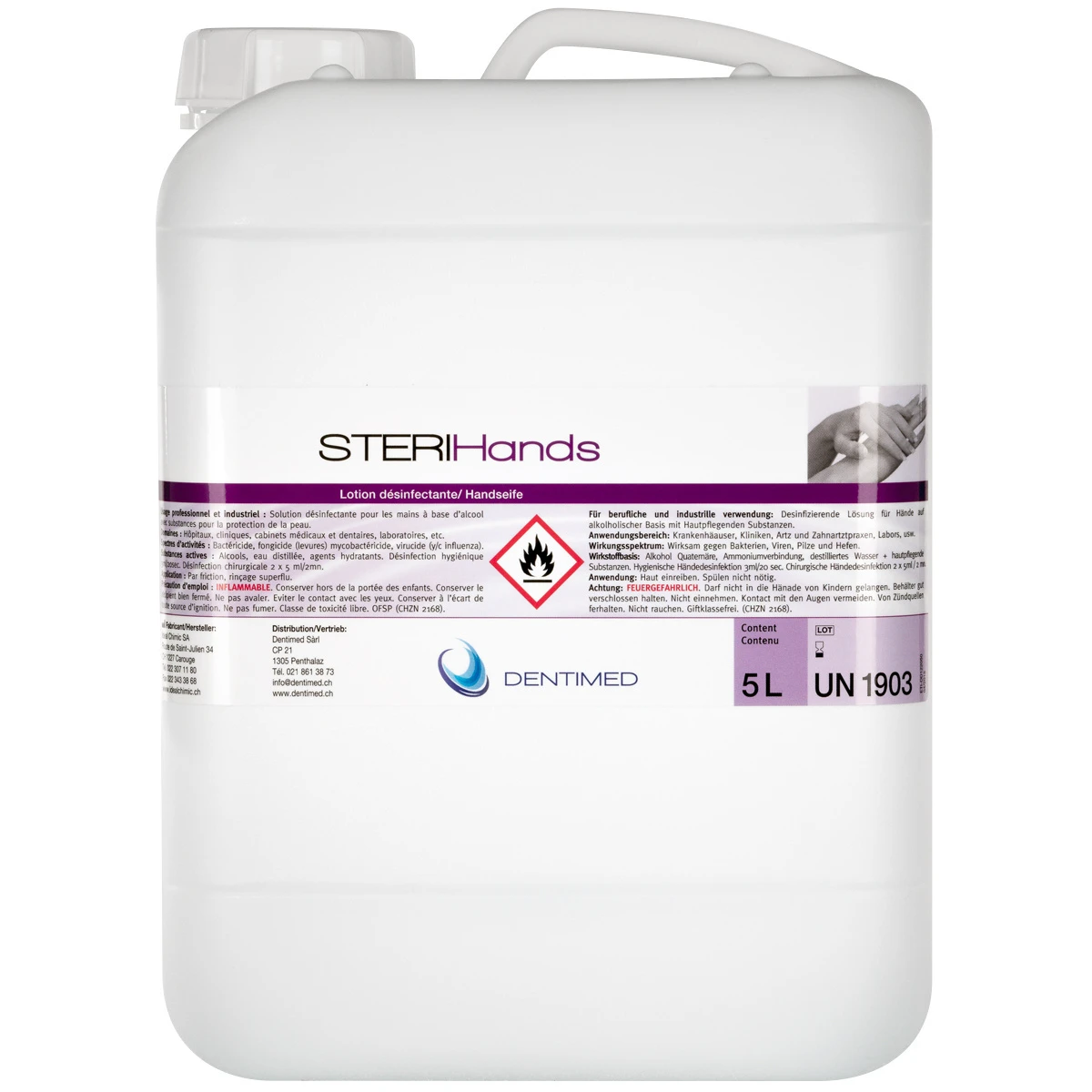 DENTIMED Désinfectant pour les mains Sterihands 5 L