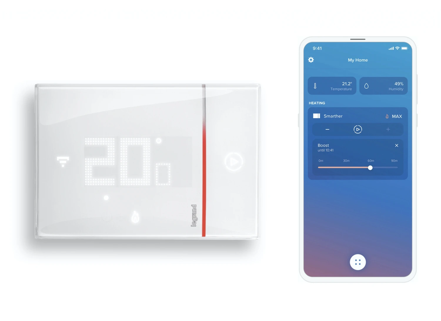 Legrand Smarther 2 avec thermostat d'ambiance Netatmo (AP)