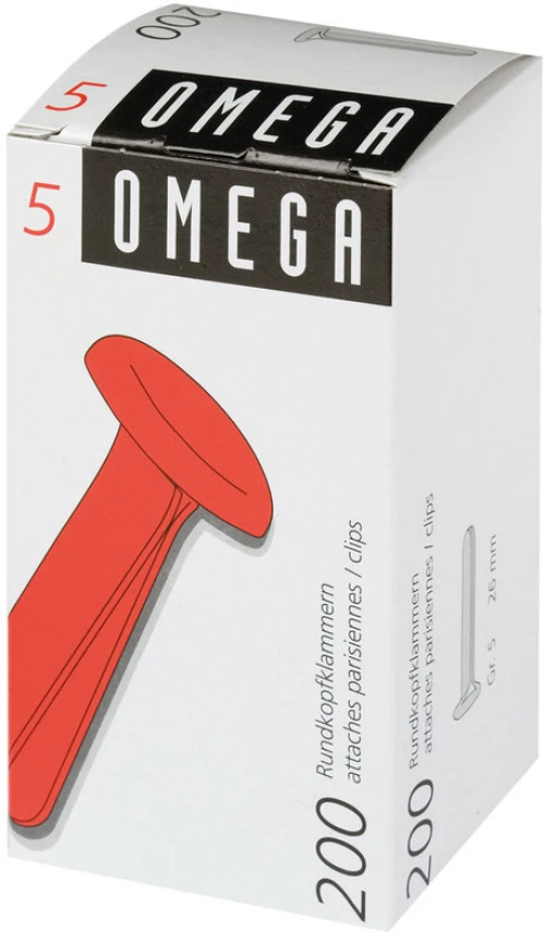 OMEGA Rundkopfklammern 5, 26mm, Alu, 100 Stück