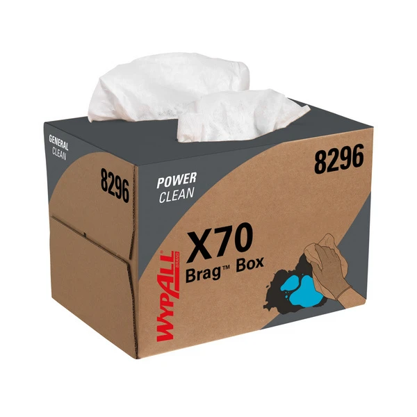 KIMBERLY-CLARK Chiffons d'essuyage Wypall X70 Power Clean Brag Box 200 feuilles