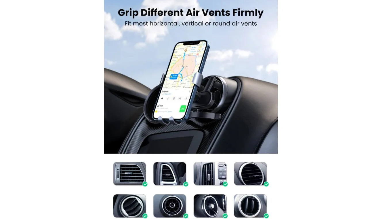 UGREEN Round Air Vent Gravity Support pour smartphone