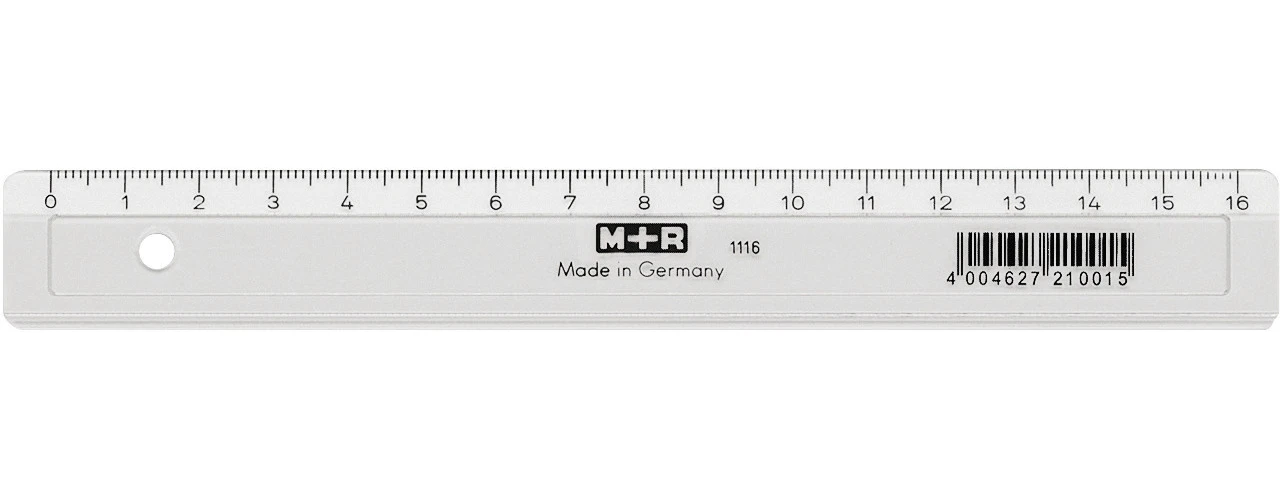 M+R Schullineal,schmal 16cm