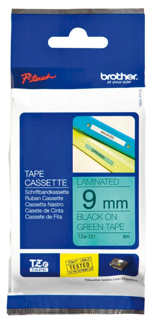 BROTHER P-TOUCH® TZe-721 Schriftband, 9 mm x 8 m