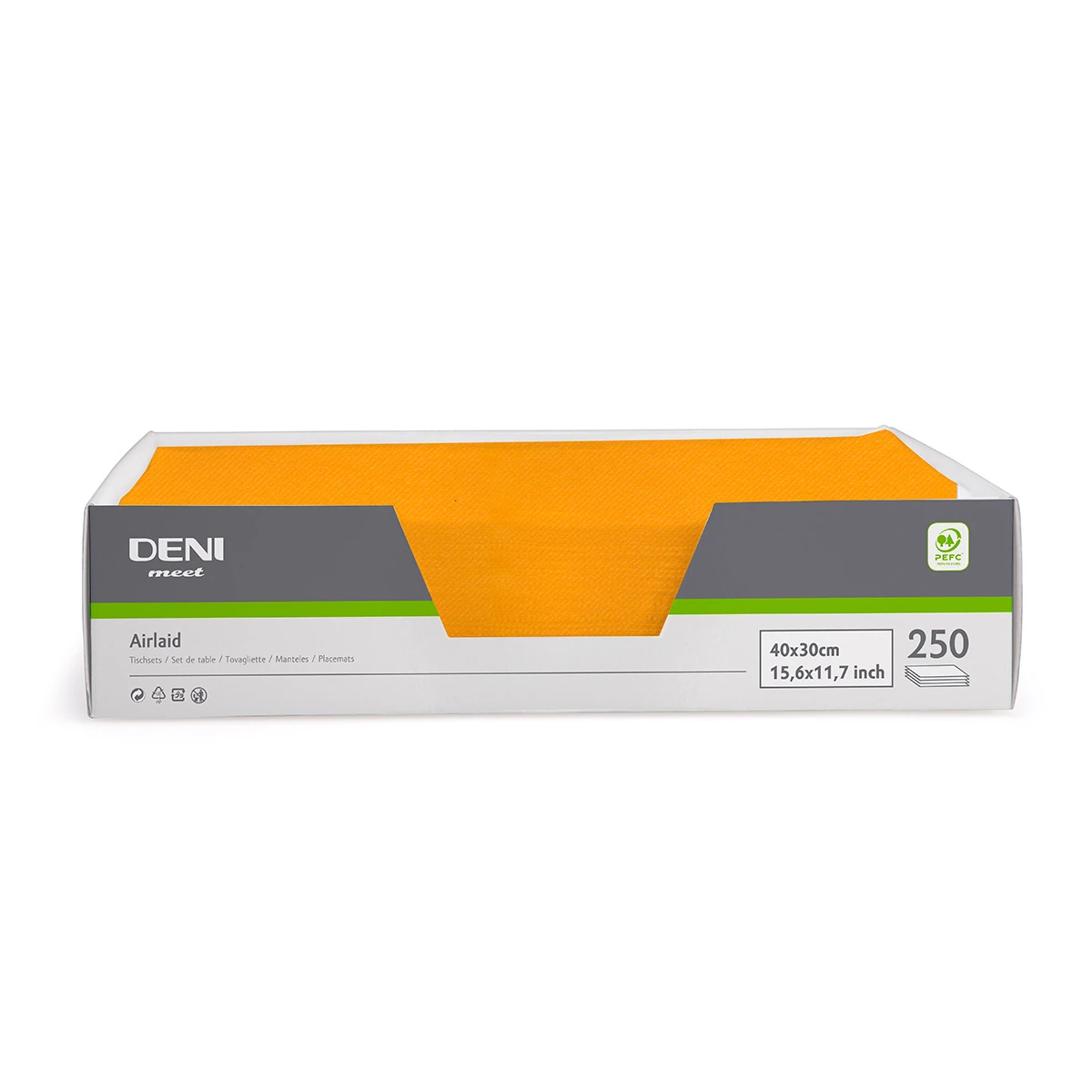 Sets de table Airlaid DENI meet, orange, 30x40cm, paquet de 250 pièces