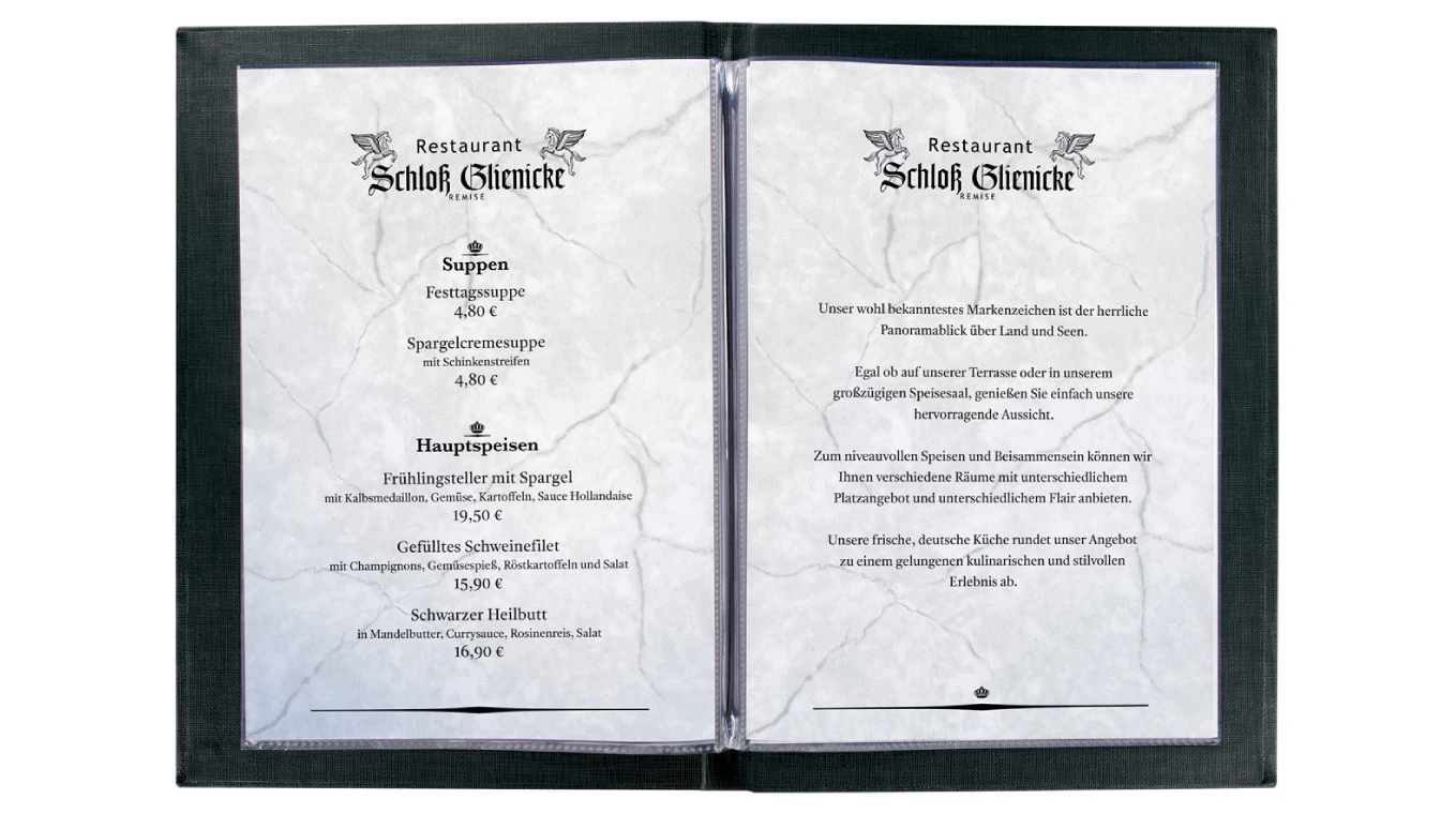 SIGEL Porte-menu - avec reliure élastique - 8 pages