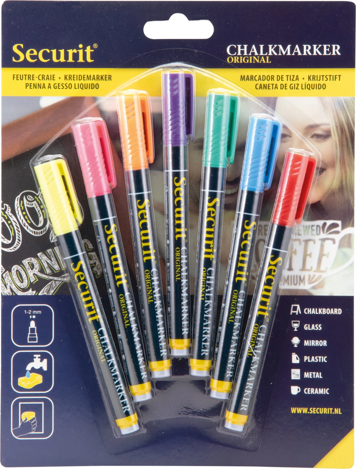SECURIT Marker Craie 1-2 mm - 7 pcs.