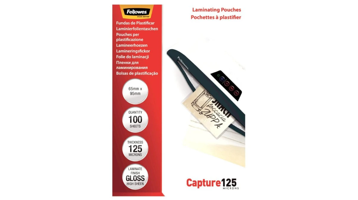 FELLOWES Capture 125 Pochettes de plastification 65x95mm